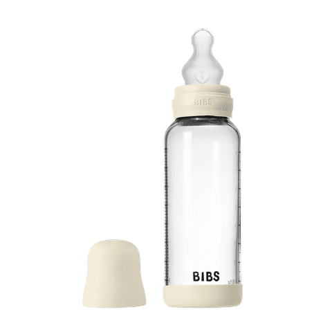 BIBS Glass Baby Bottle 240ml + Silicone Nipple Medium Flow