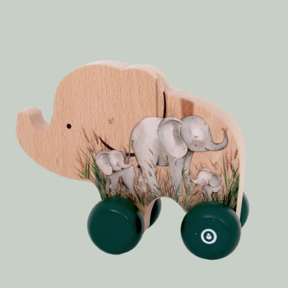 Wooden Push Toy - Elephant (Safari Collection)