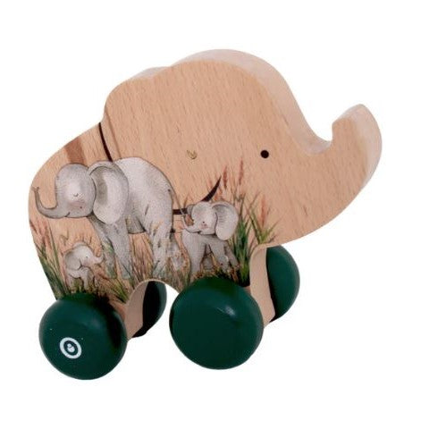 Wooden Push Toy - Elephant (Safari Collection)