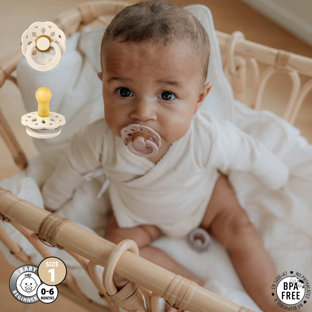 bibiy. ビビィ BLOOMY BUSTlER Size 1 BIBS Boheme Pacifiers – Tiger Lily Tots