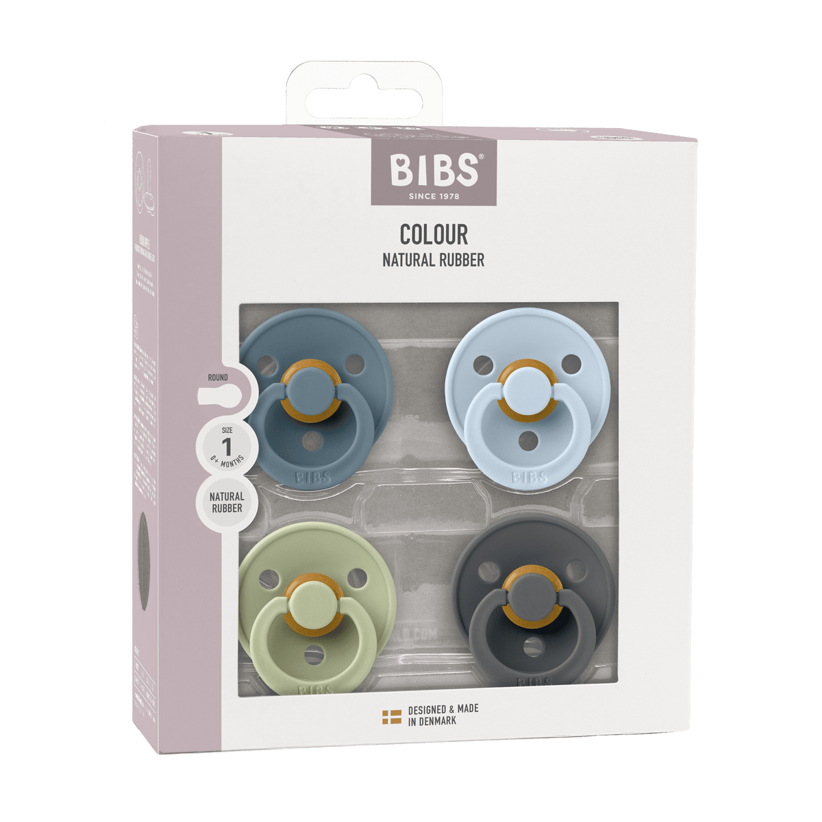 Size 1 BIBS Colour Pacifiers
