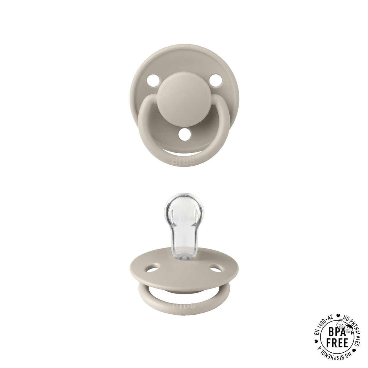 BIBS De Lux Silicone Pacifiers (1 Size Fits All)