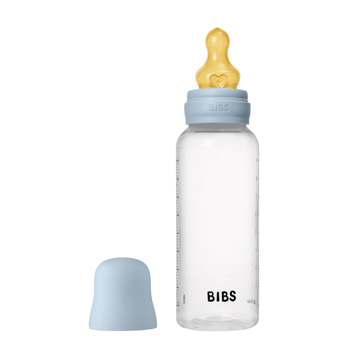 BIBS Plastic Baby Bottle - Medium Flow Latex Nipple 270ml