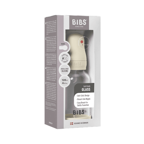 BIBS Glass Baby Bottle - Silicone Nipple 120ml