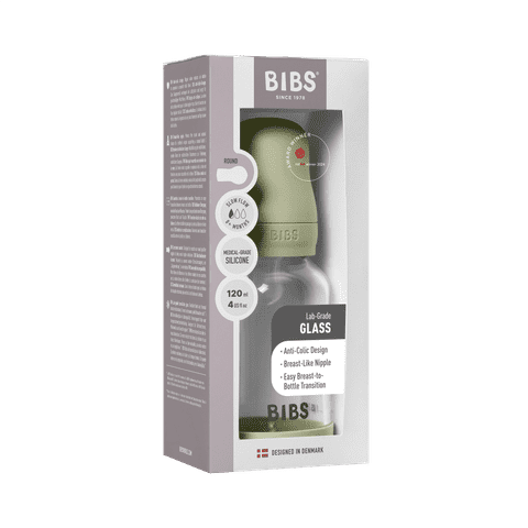 BIBS Glass Baby Bottle - Silicone Nipple 120ml