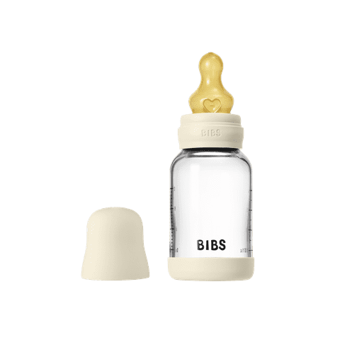 BIBS Baby Glass Bottle 120ml + Latex Nipple Slow Flow