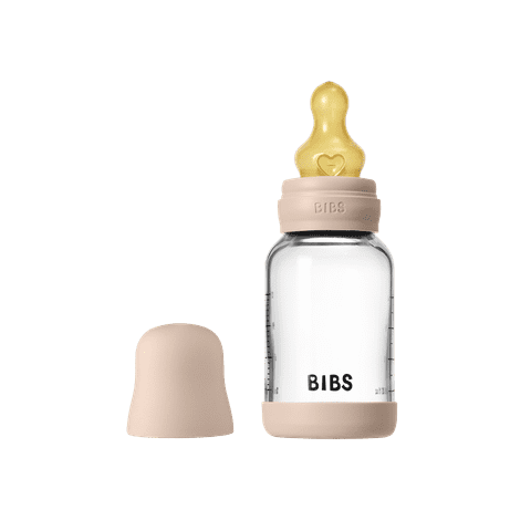 BIBS Baby Glass Bottle 120ml + Latex Nipple Slow Flow