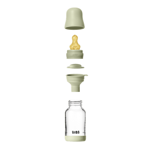 BIBS Baby Glass Bottle 120ml + Latex Nipple Slow Flow
