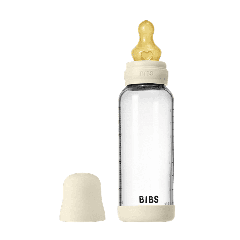 BIBS Baby Glass Bottle 240ml + Latex Nipple Medium Flow