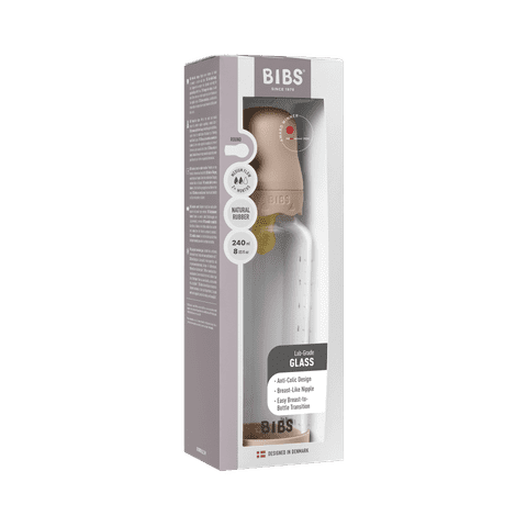 BIBS Glass Boheme Baby Bottle 240ml + Latex Nipple Medium Flow