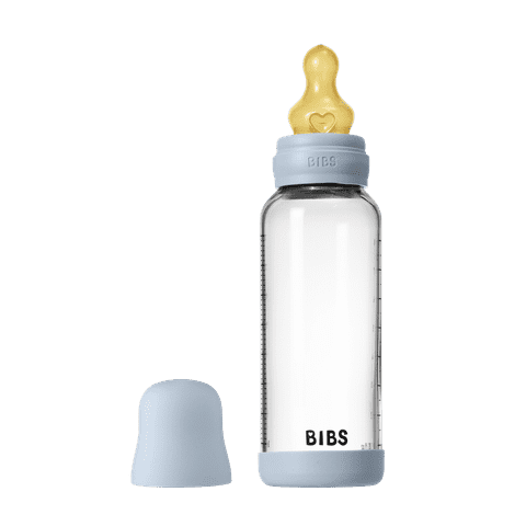 BIBS Baby Glass Bottle 240ml + Latex Nipple Medium Flow