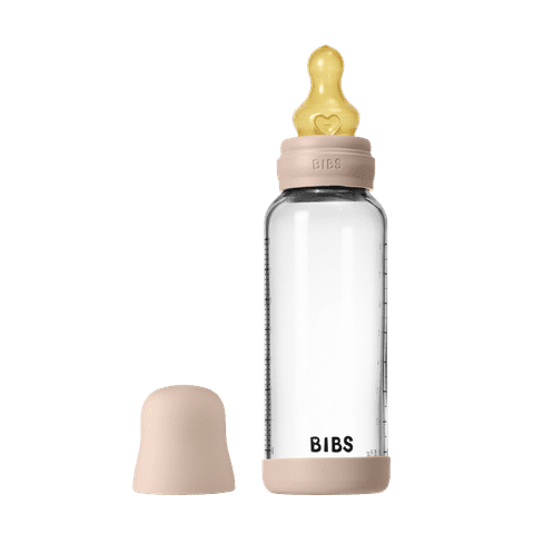 BIBS Baby Glass Bottle 240ml + Latex Nipple Medium Flow