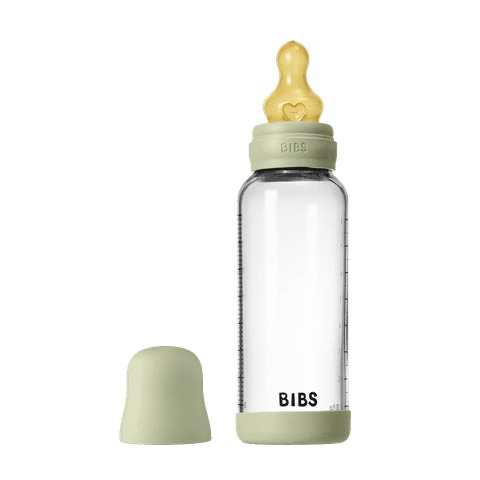 BIBS Baby Glass Bottle 240ml + Latex Nipple Medium Flow