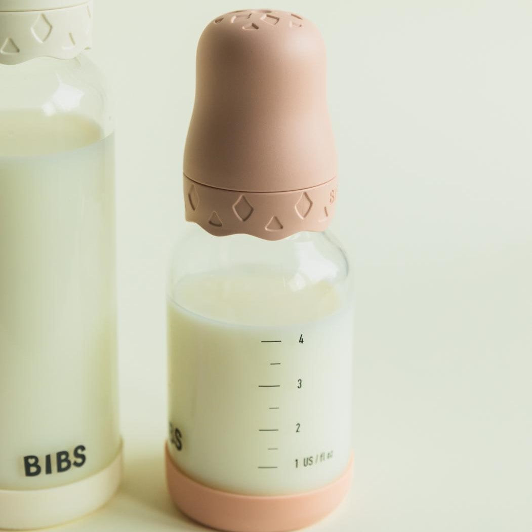BIBS Glass Boheme Baby Bottle 120ml + Latex Nipple Slow Flow
