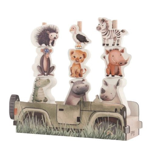 Animal Stacker - Wooden Safari Toy for Toddlers
