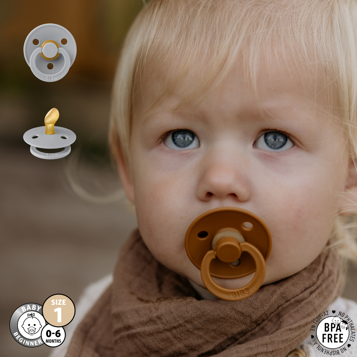 Size 1 BIBS Colour Anatomical Pacifiers