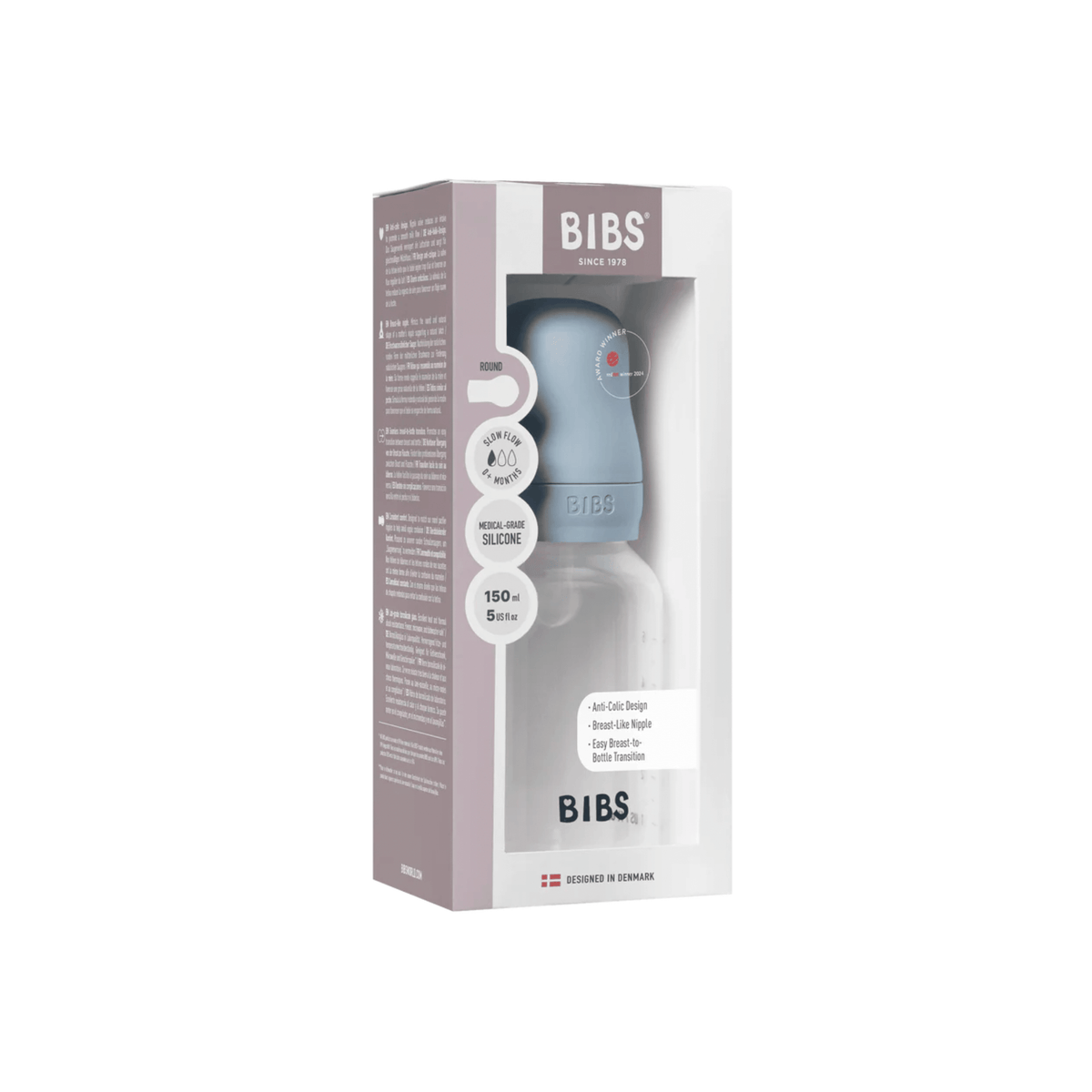 BIBS Plastic Baby Bottle - Silicone Nipple 150ml