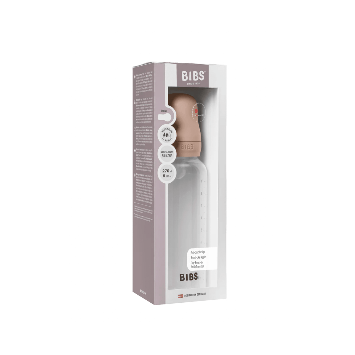 BIBS Plastic Baby Bottle - Silicone Nipple 270ml