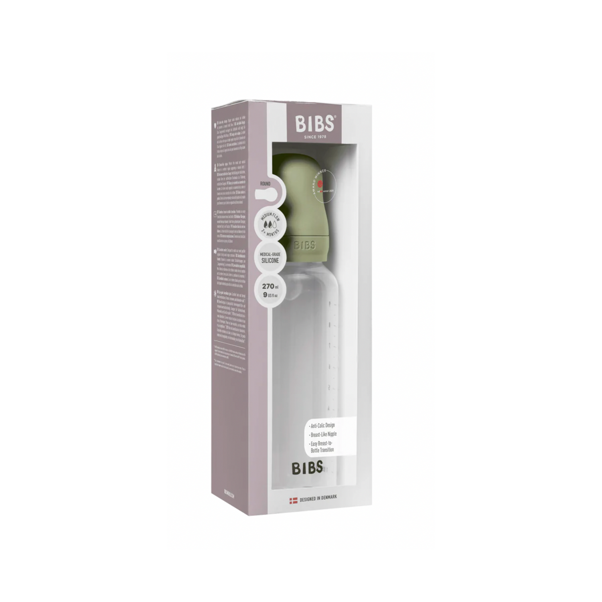 BIBS Plastic Baby Bottle - Silicone Nipple 270ml