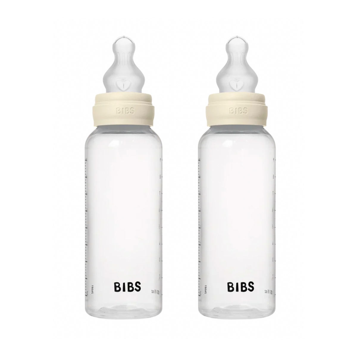 BIBS Plastic Baby Bottle 2-Pack 270ml - Silicone Nipple