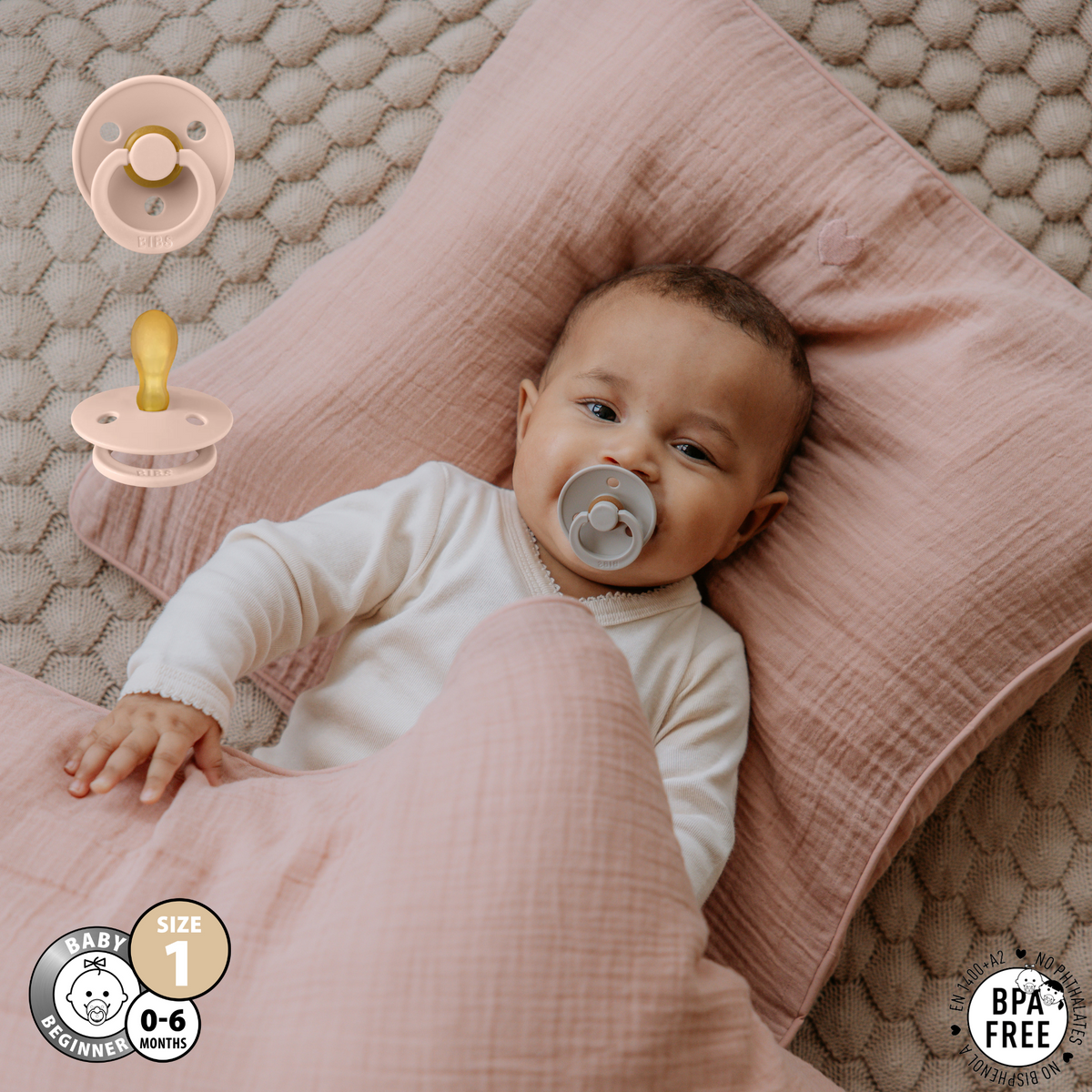 Size 1 BIBS Colour Symmetrical Pacifiers