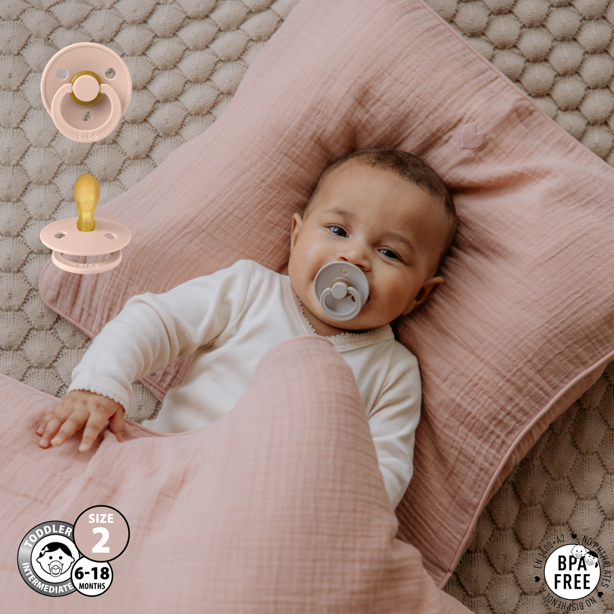 Size 2 BIBS Colour Symmetrical Pacifiers