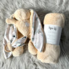 Stone with Birds Bunny Gift Set includes: Ears teether, Bunny and Fleece blanket.