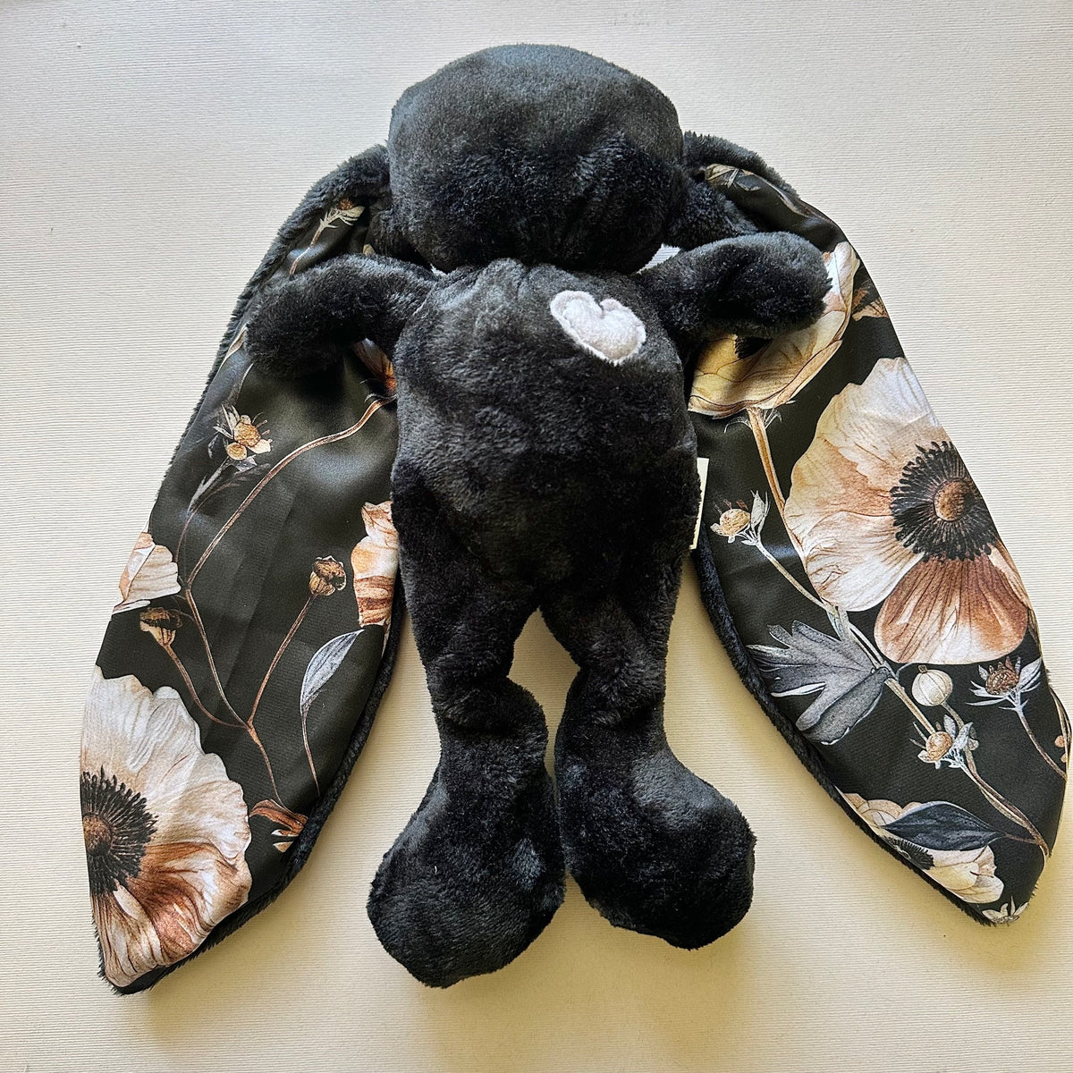 beach bunny tiger lily Cuddle Bunny Sensory Sleep Toy Black | Soft Satin Ears