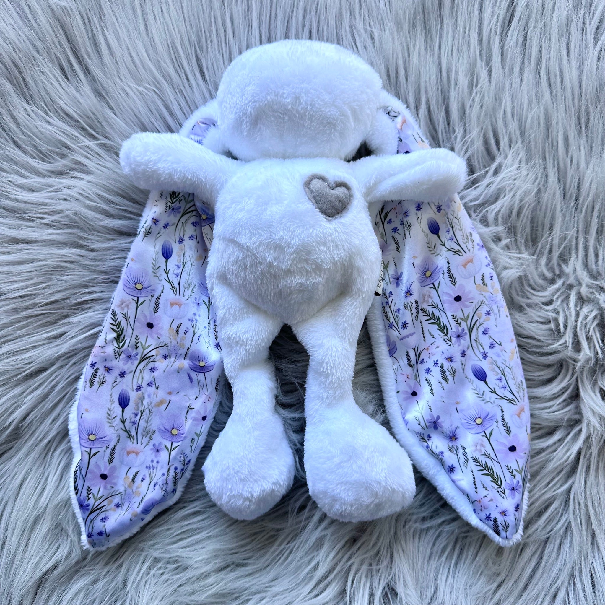 Cuddle Bunny Sensory Sleep Toy White | Soft Satin Ears | Tiger