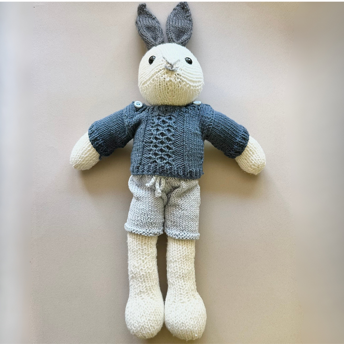 Hand Knitted Bunny - Butter (Free Shipping)