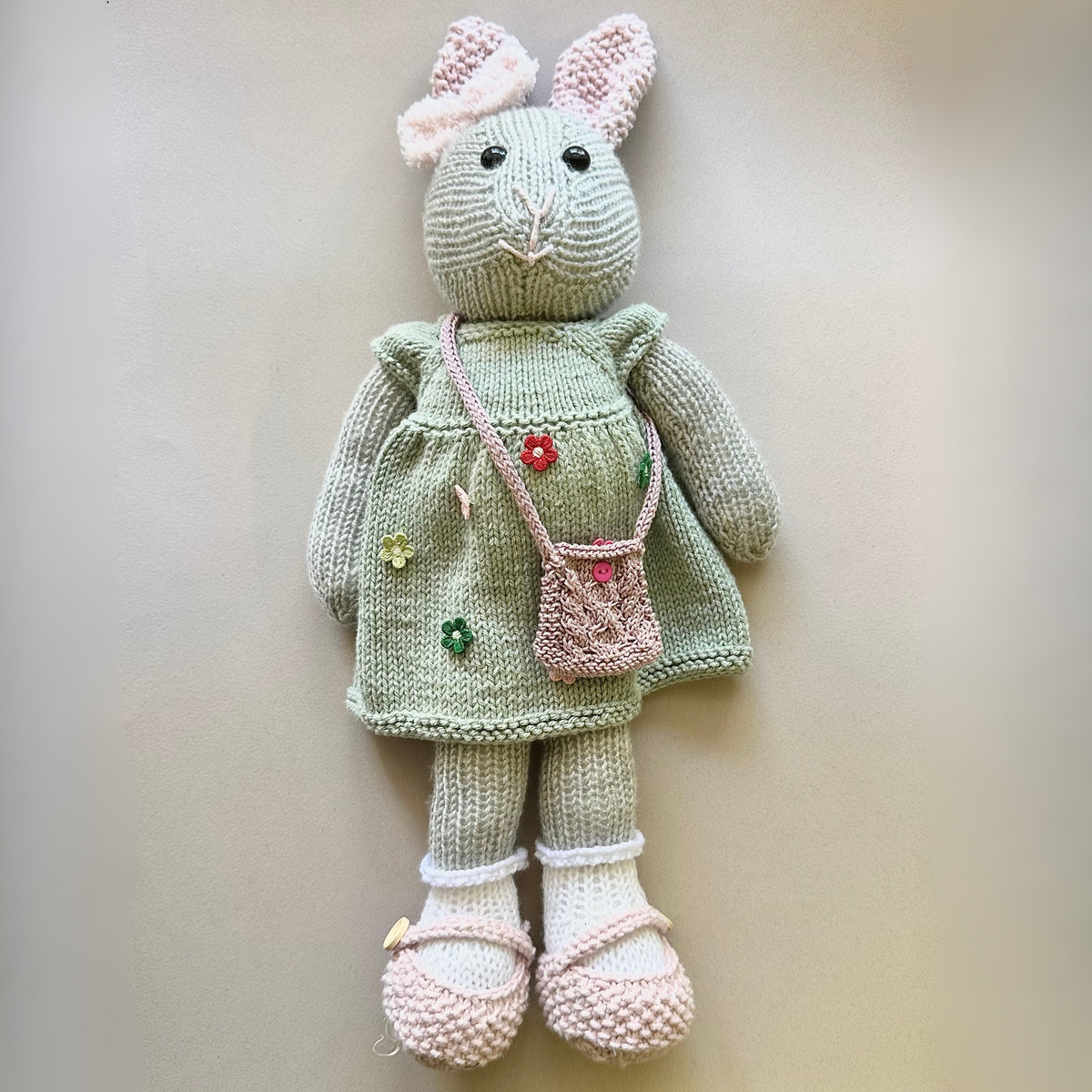 Hand Knitted Bunny - Daisy (Free Shipping)