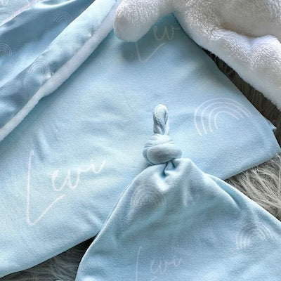 Custom Name Swaddle & Beanie Set (2 Week Lead Time)