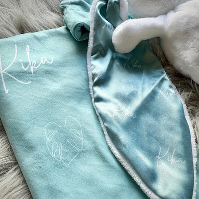 Custom Name Swaddle & Beanie Set