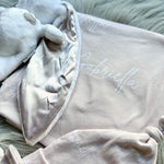 Custom Name Swaddle & Beanie Set (2 Week Lead Time)
