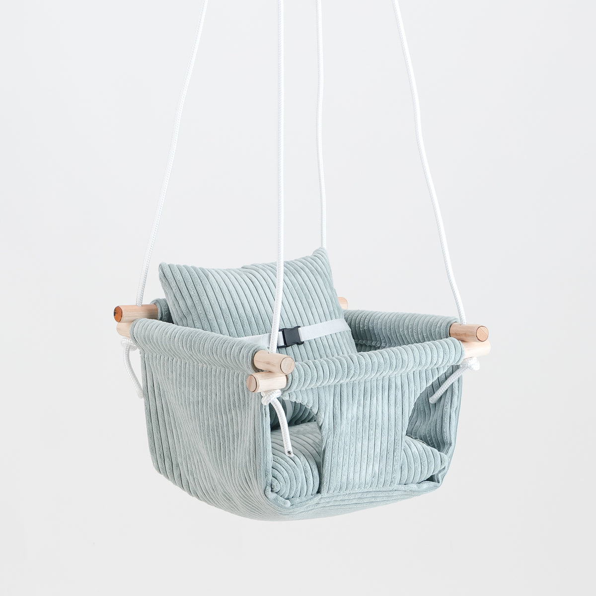 Tiger Lily Corduroy Baby Swing in Duck Egg