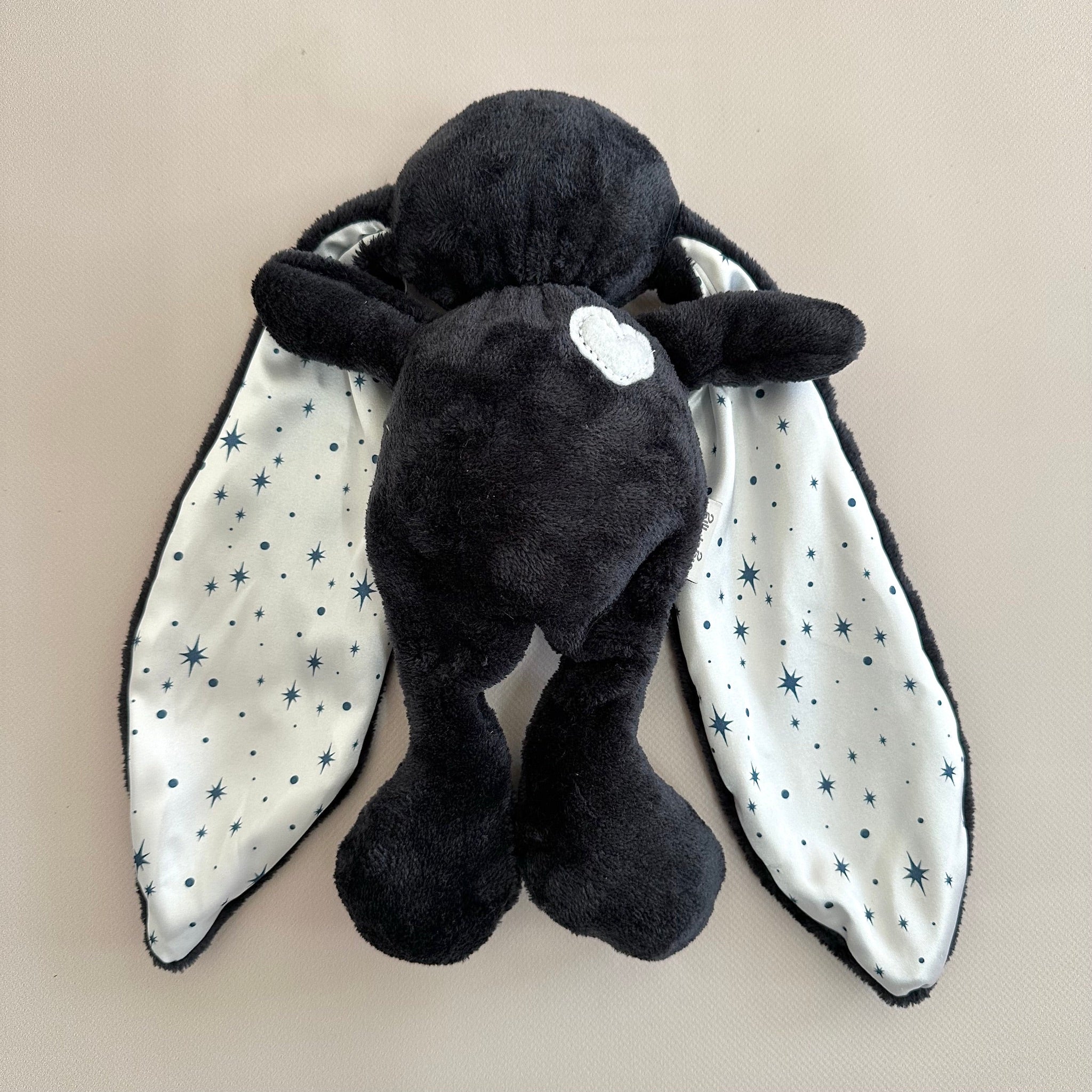 Cuddle Bunny Sensory Sleep Toy Navy | Soft Satin Ears | Tiger Lily
