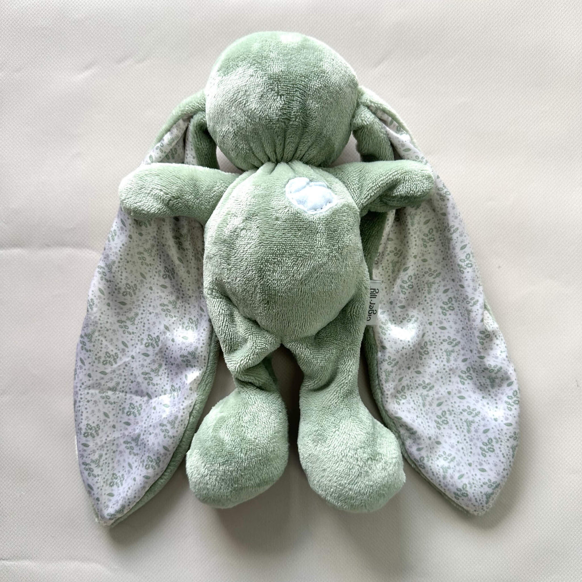 Cuddle Bunny Sensory Sleep Toy - Sage | Soft Satin Ears | Self-Soothing Comfort