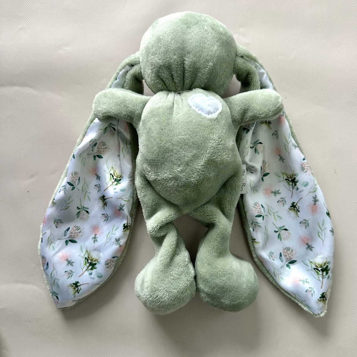 Cuddle Bunny Sensory Sleep Toy - Sage | Soft Satin Ears | Self-Soothing Comfort