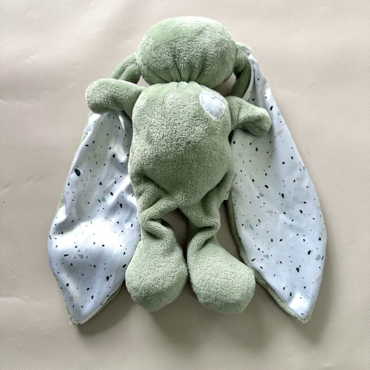 Cuddle Bunny Sensory Sleep Toy - Sage | Soft Satin Ears | Self-Soothing Comfort