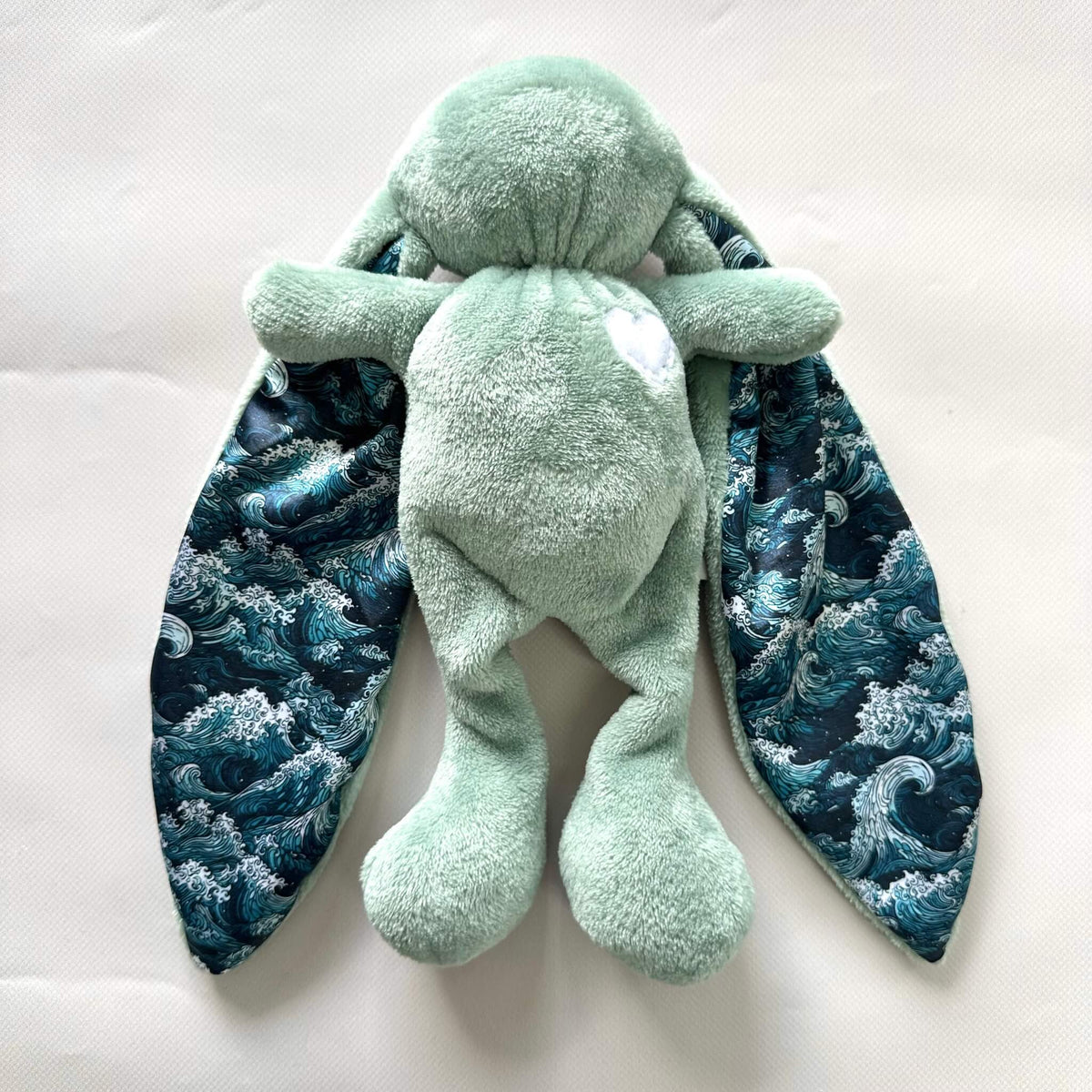 Cuddle Bunny Sensory Sleep Toy - Sage | Soft Satin Ears | Self-Soothing Comfort