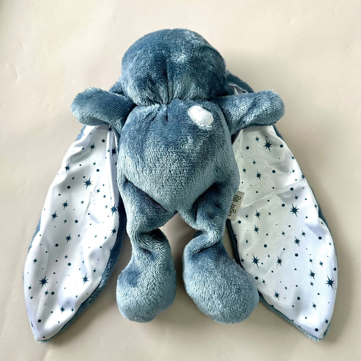 Cuddle Bunny Sensory Sleep Toy - Dusky Blue | Soft Satin Ears | Self-Soothing Comfort