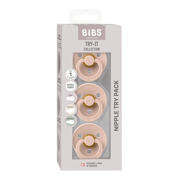 Size 1 BIBS Pacifiers Try-it Collection -  3 Pack