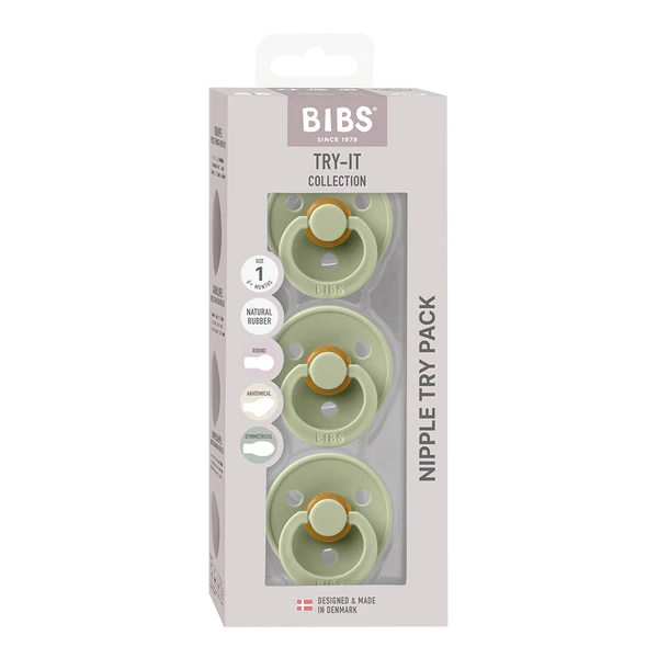 Size 1 BIBS Pacifiers Try-it Collection -  3 Pack