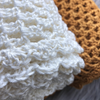 White crochet bamboo blanket texture