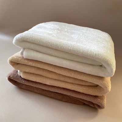 Fleece Cuddle Blankets (Pink, stone & white)