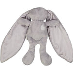 Grey cuddle bunny with white heart and grey silk ears