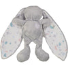 Grey cuddle bunny with white heart and terrazzo silk ears