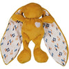 Mustard cuddle bunny with white heart and dash silk ears