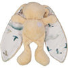 Stone cuddle bunny with white heart and bird print silk ears