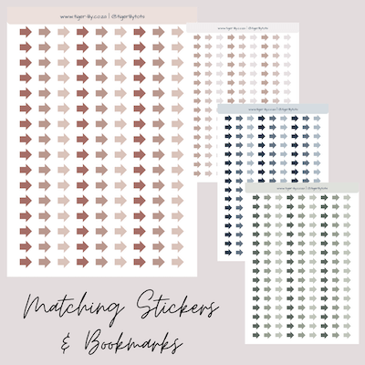 A5 Arrow Sticker (Blue sheet and Pink sheet)